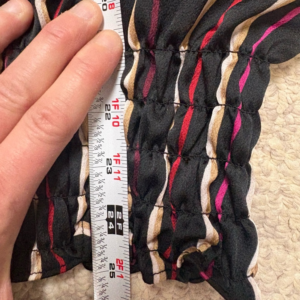 Vince Camuto Striped Black and Red Women's Top - Picture 9 of 9